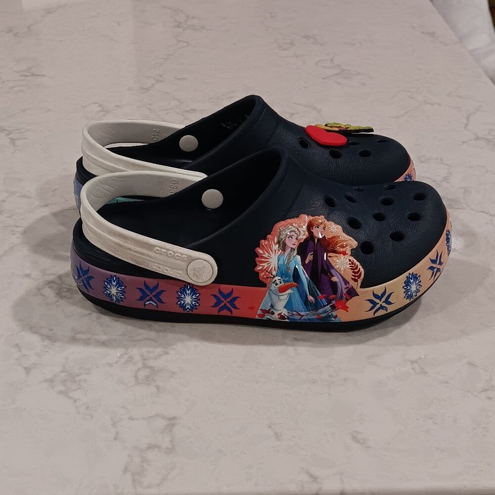 Disney Frozen II Iconic Comfort Crocs / Little Kid size 12 - Picture 2 of 9